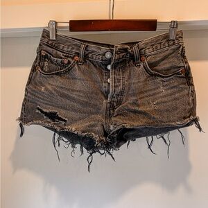 Levi's Gray Distressed Jean Shorts